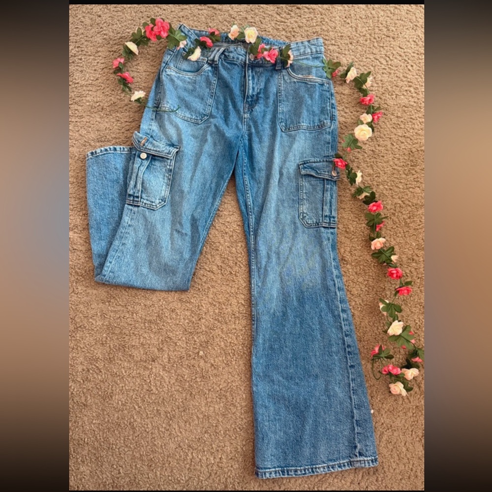 Aeropostale Blue Flare Wide Leg Jeans